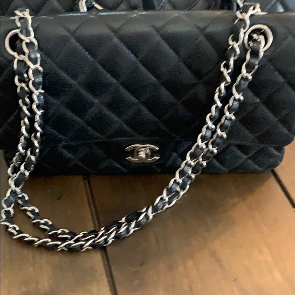 Chanel shoulder bag, silver links